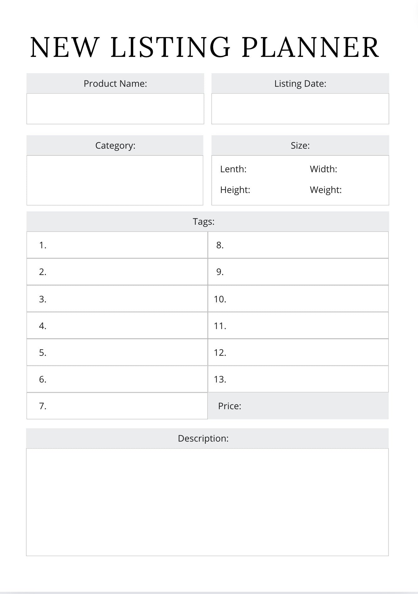 Printable Etsy shop planner in pdf format for use in a binder, 129 pages plus bonus social media planners.