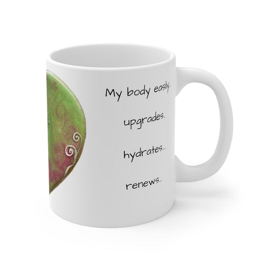 Mug 11oz, light codes to energise your drink, helping detoxification and cellular upgrade