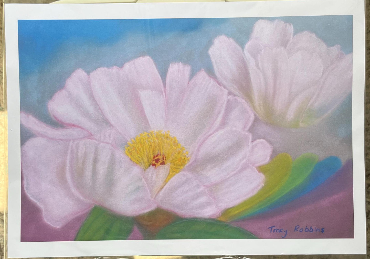 A4 or A3 Art Print (framed or unframed)- Peony (Mother flower catching infant flower from heaven)