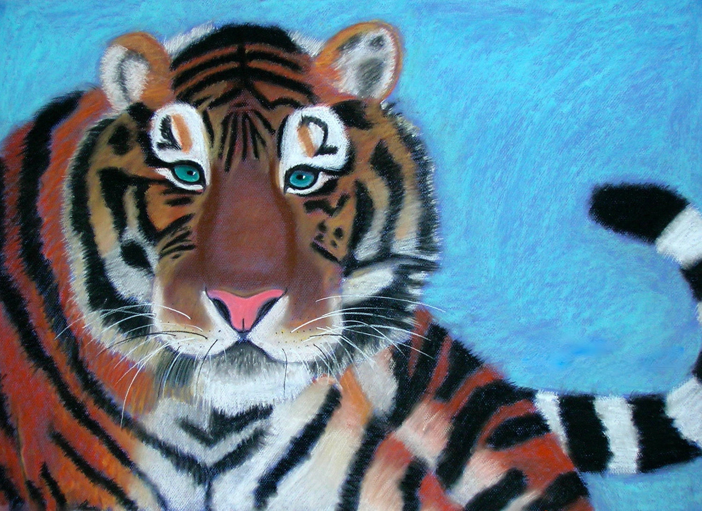 A4 or A3 Art Print - Presence (Tiger engaging deeply), transformational art, energy art, energised