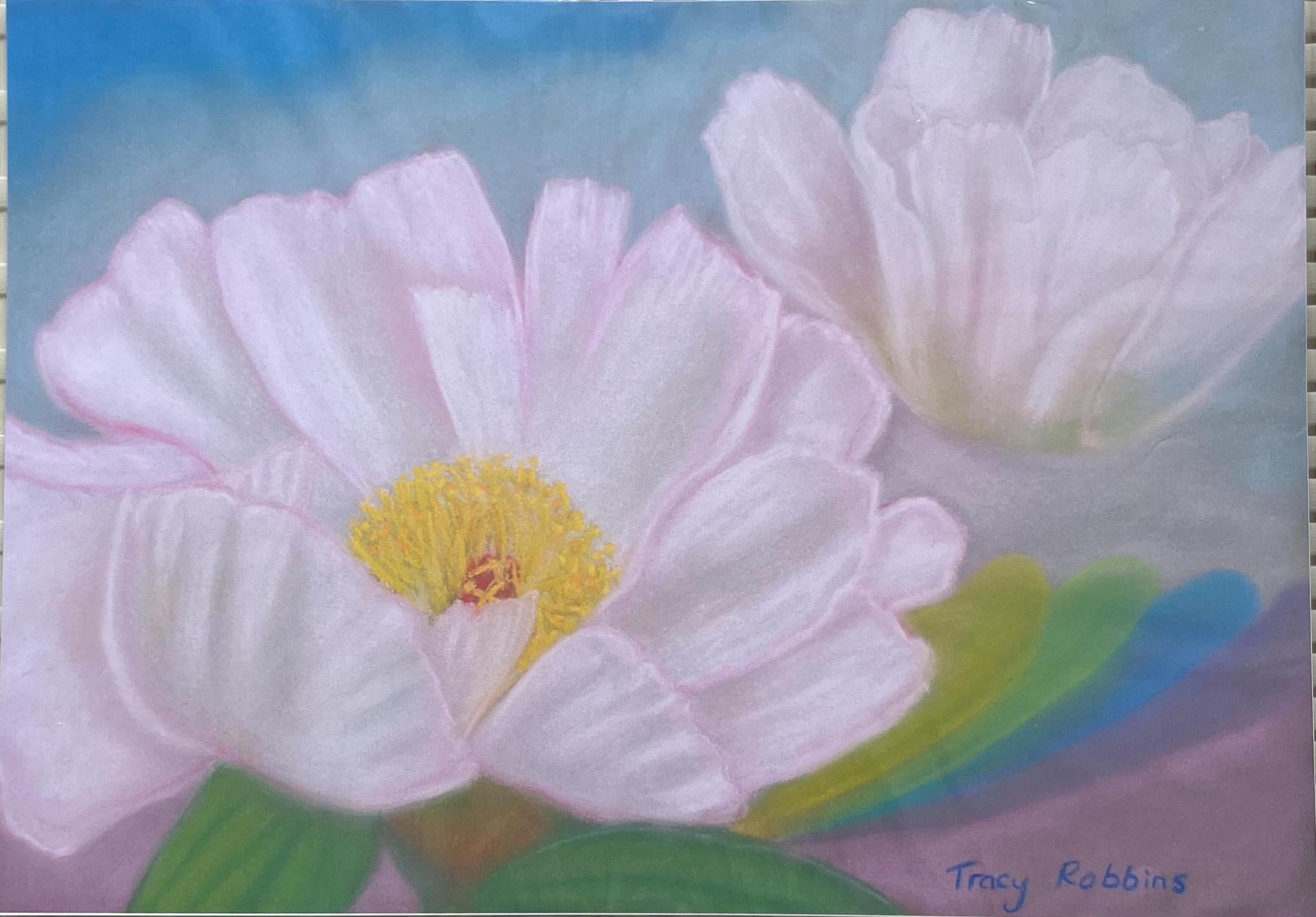 A4 or A3 Art Print (framed or unframed)- Peony (Mother flower catching infant flower from heaven)