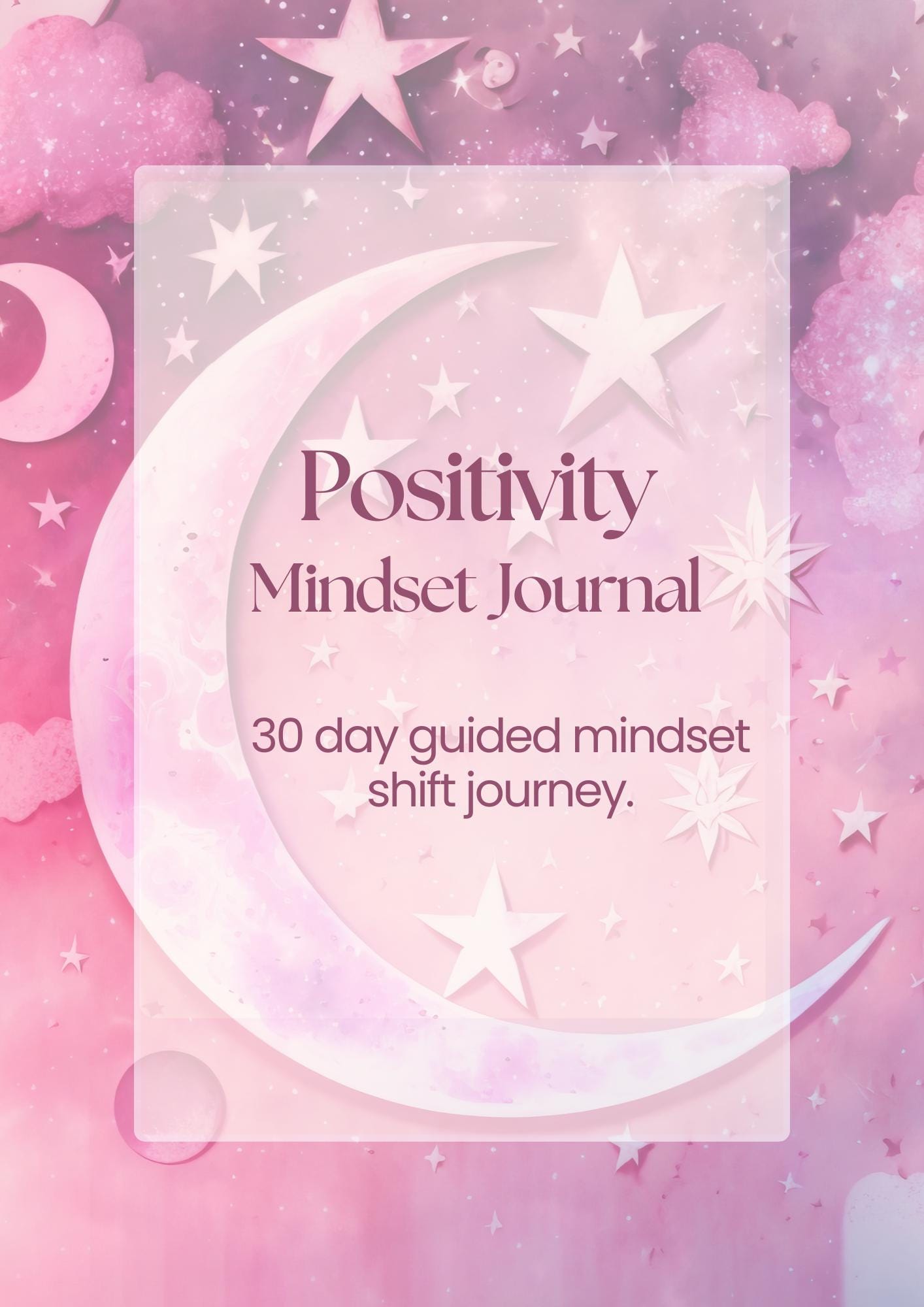 Paperback 30 Day Positive Mindset Journal, 68 pages, matches positivity affirmation Card Set