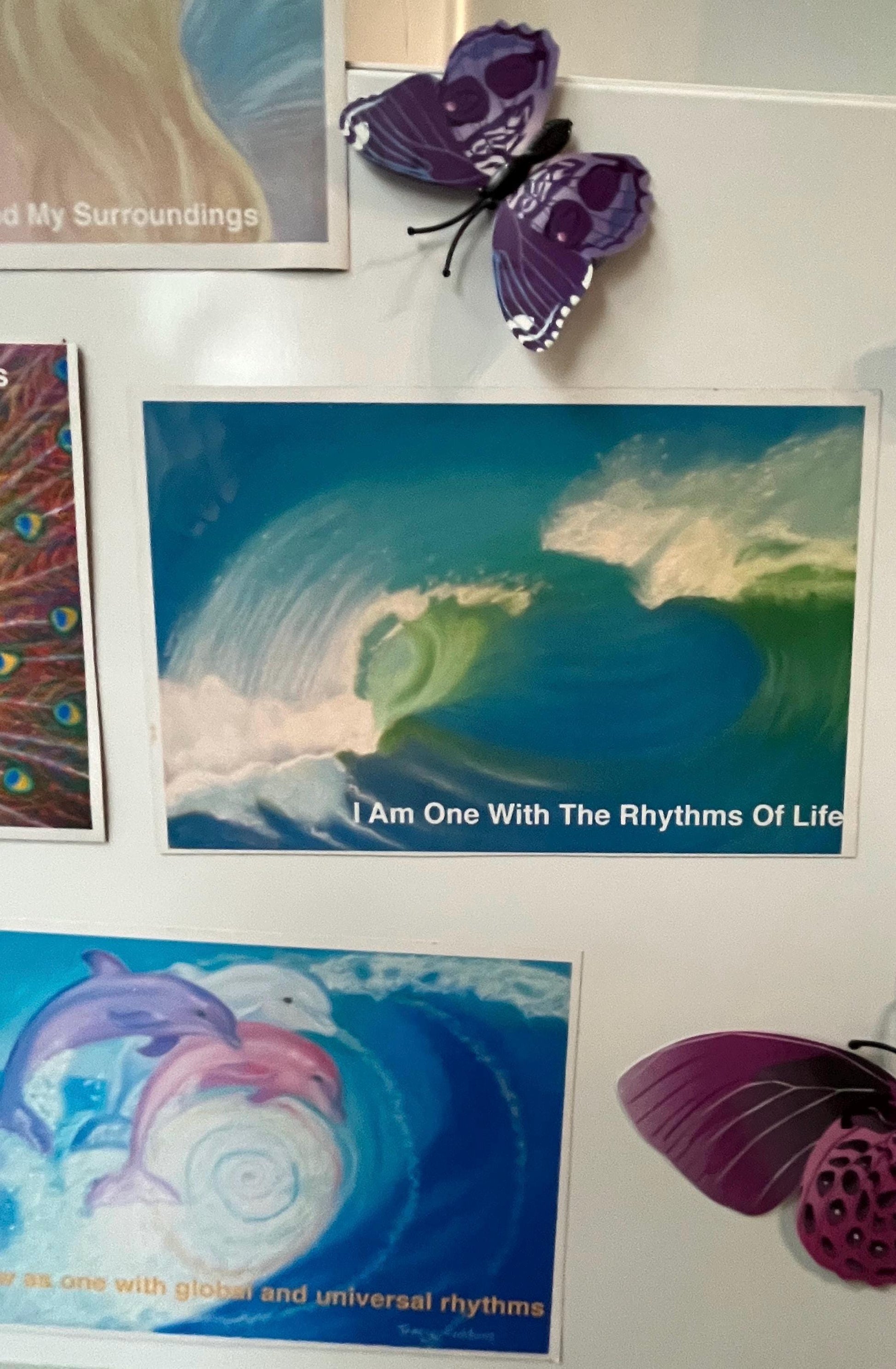 Light encoded affirmation intention magnet ( fridge magnet) for connecting to the rhythms of life, large A6, ocean waves, symphony of life