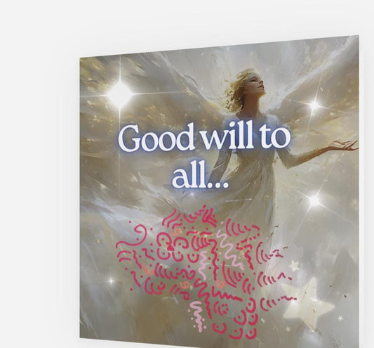 High Vibrational Christmas Card or sets of cards - Good Will To All ( theme), Light Encoded