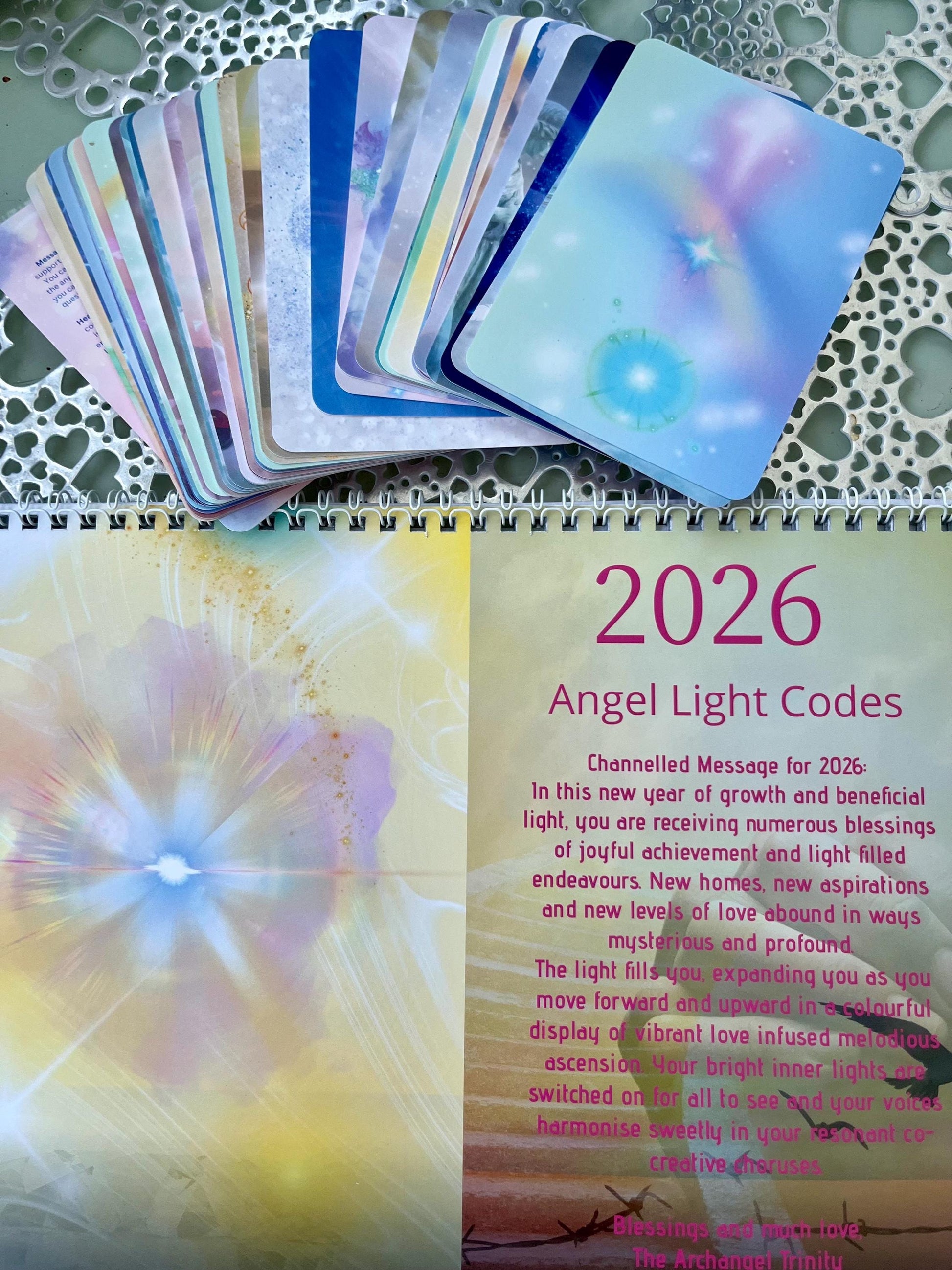 Angel Light Codes Oracle Deck Bubdle with 2026 Wall Calendar- Healing & Ascension Cards with Light Language Audio (Copy)