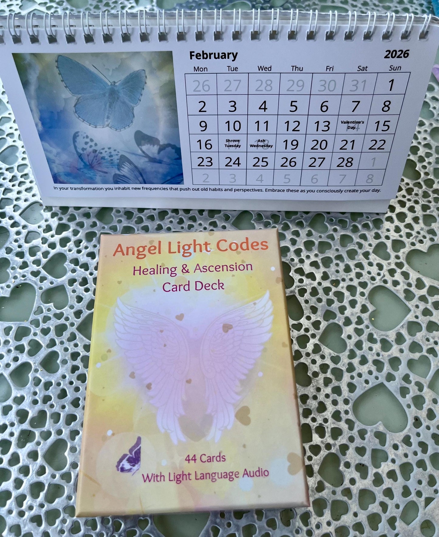 Angel Light Codes Oracle Deck Bubdle with 2026 Desk Calendar- Healing & Ascension Cards with Light Language Audio (Copy) (Copy)