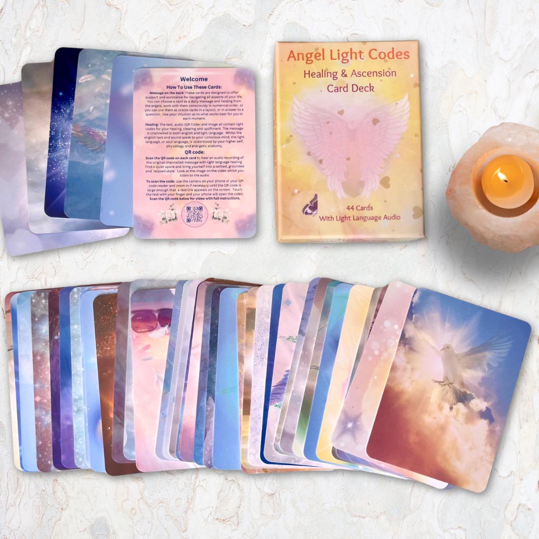 Angel Light Codes Oracle Deck Bubdle with 2026 Wall Calendar- Healing & Ascension Cards with Light Language Audio (Copy)