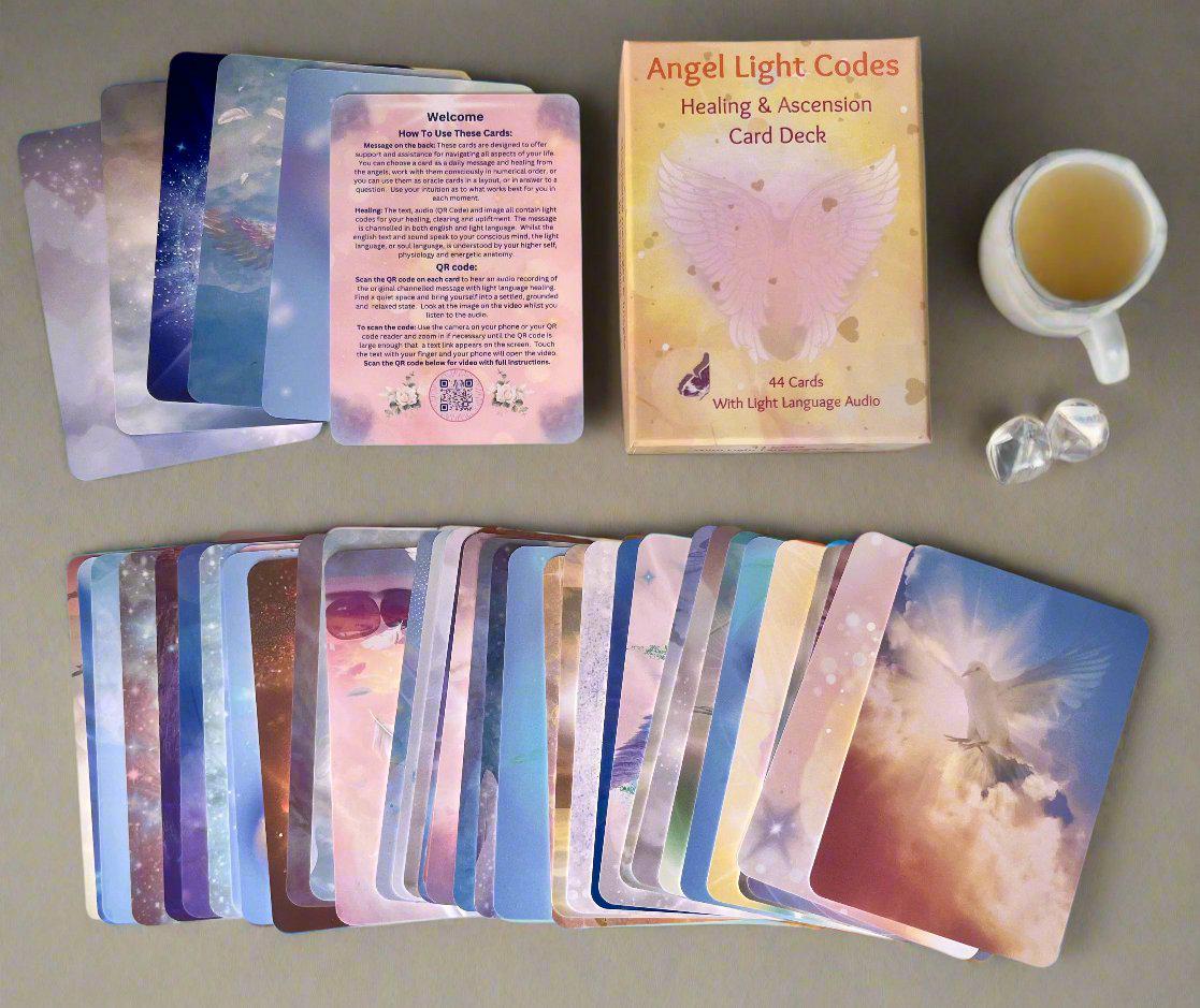 Angel Light Codes Oracle Deck Bubdle with 2026 Wall Calendar- Healing & Ascension Cards with Light Language Audio (Copy)