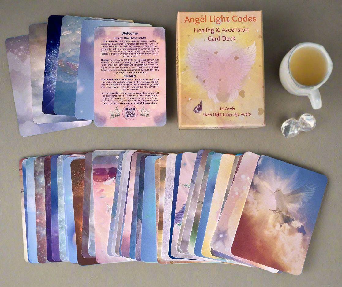 Angel Light Codes Oracle Deck Bubdle with 2026 Desk Calendar- Healing & Ascension Cards with Light Language Audio (Copy) (Copy)