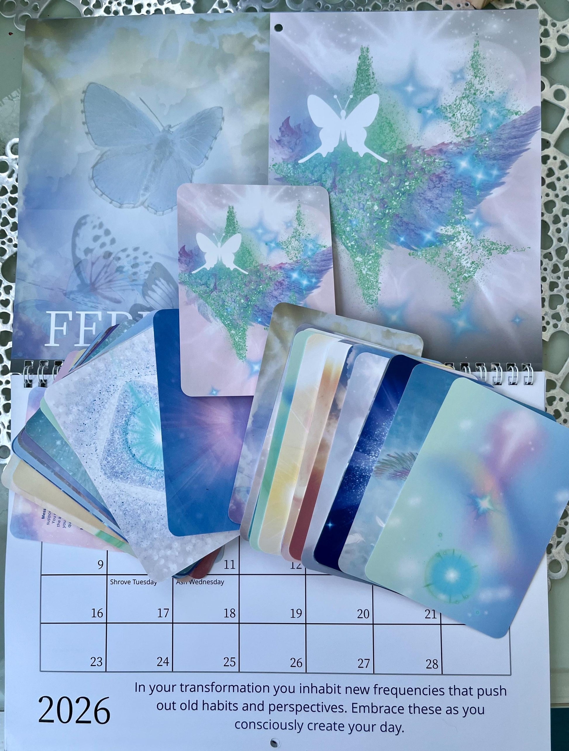 Angel Light Codes Oracle Deck Bubdle with 2026 Wall Calendar- Healing & Ascension Cards with Light Language Audio (Copy)