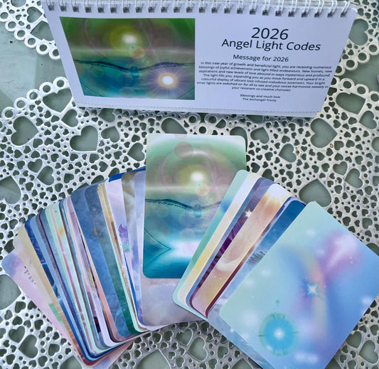Angel Light Codes Oracle Deck Bubdle with 2026 Desk Calendar- Healing & Ascension Cards with Light Language Audio (Copy) (Copy)