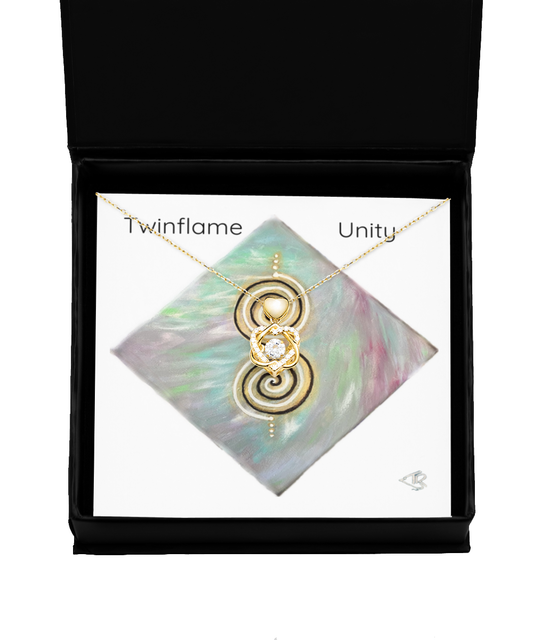 twinflame unity pendant, charged with light codes, energized, activated, align and balance your divine masculine/feminine unity