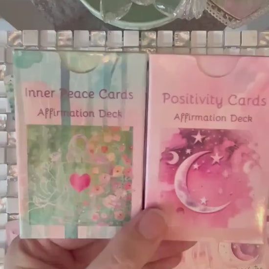 Positivity cards, affirmations, set of 30 cards, pick one a day for theme for day,  do a spread as oracle cards, use with healing clients