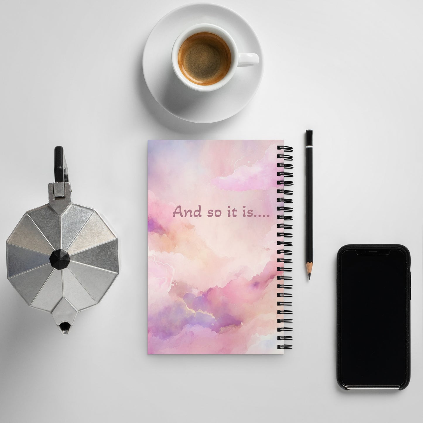 Positive affirmation Spiral notebook, “ I am the creator of my own reality and I choose to manifest positivity and optimism”, 140 dotted pages inside