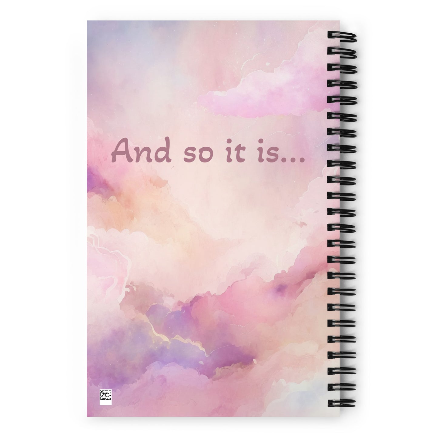 Positivity Affirmation Spiral notebook, I am deserving of all the good that comes into my life, pink, moon, stars, night, sky