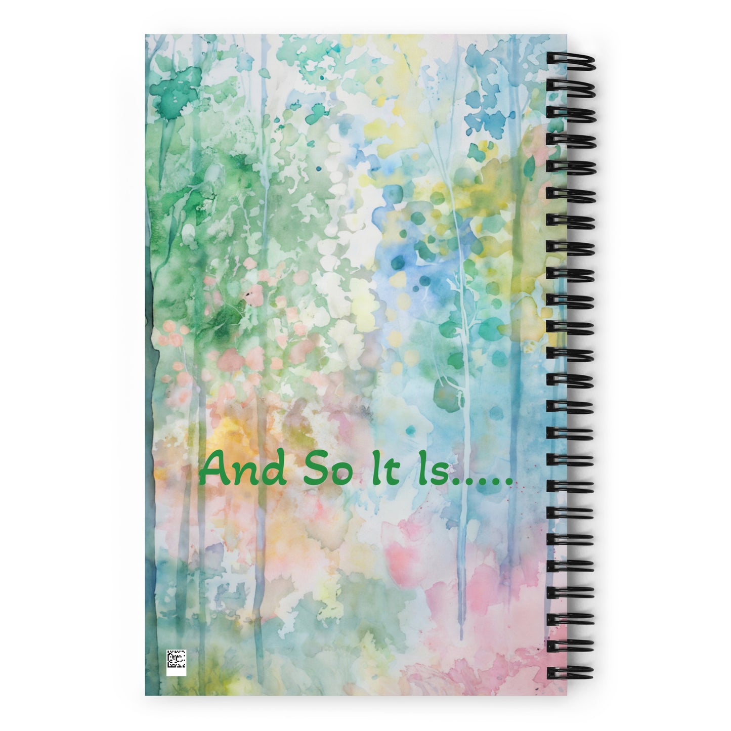 Peaceful Intentions Affirmation spiral notebook, "With each breath, I release tension and invite serenity into my being”, 140 dotted pages