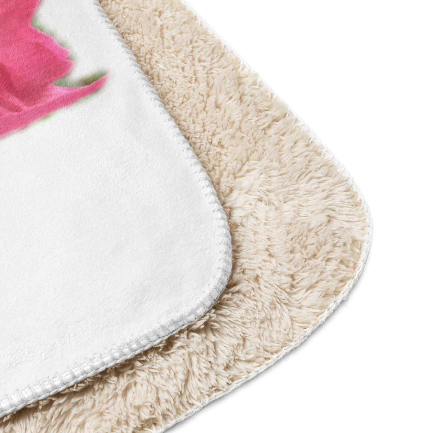 Peony Sherpa blanket. elegant, soft touch