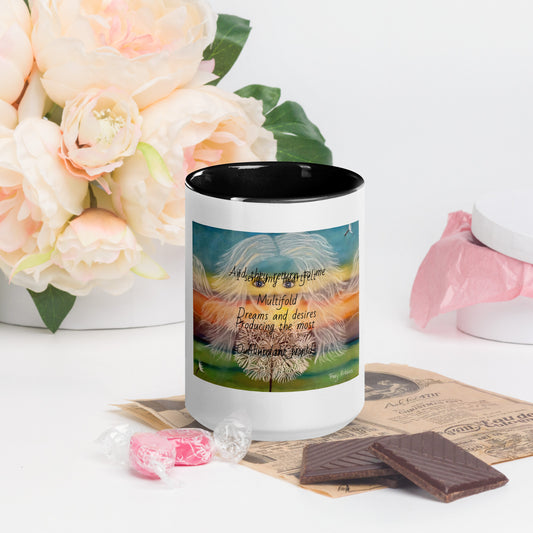 Activated manifestation mug, dreams come true, manifestation, gift for him or her, dandelion pod, wishes