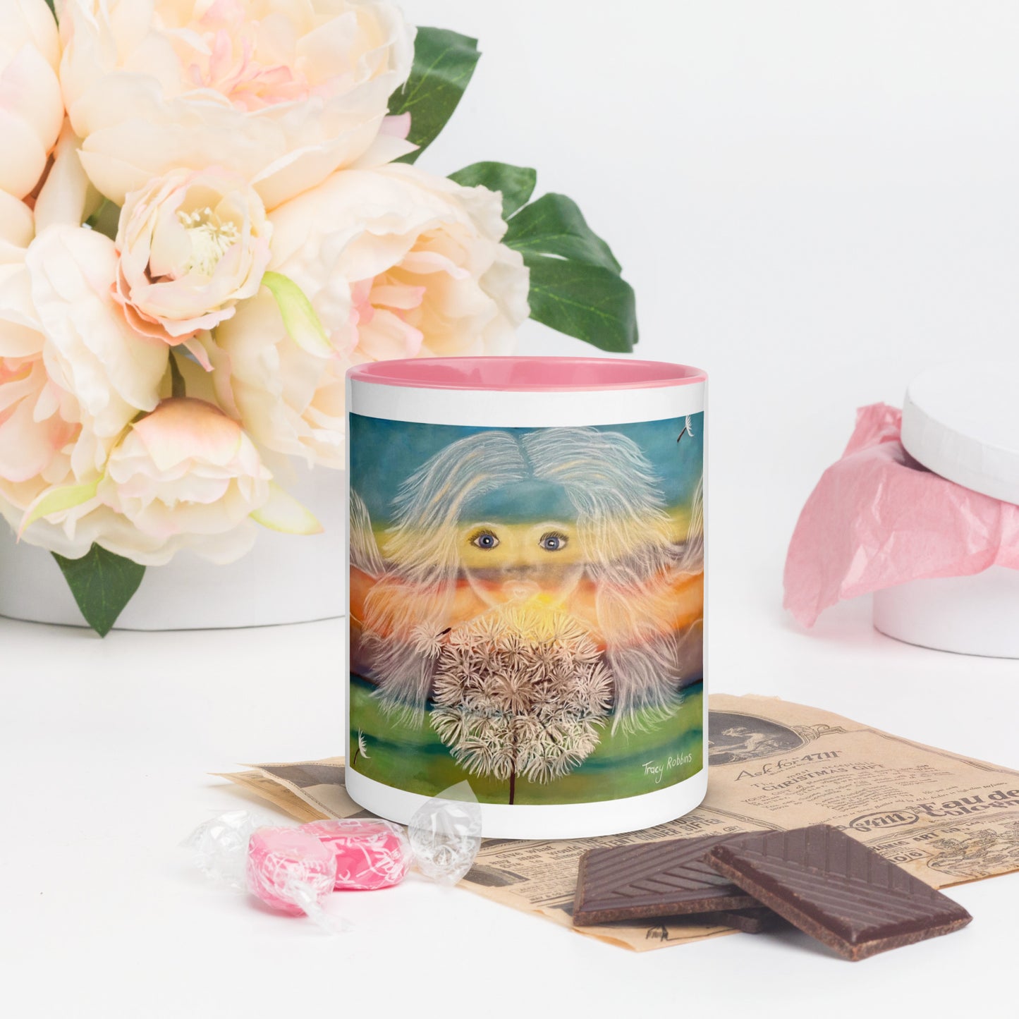 Activated manifestation mug, dreams come true, manifestation, gift for him or her, dandelion pod, wishes