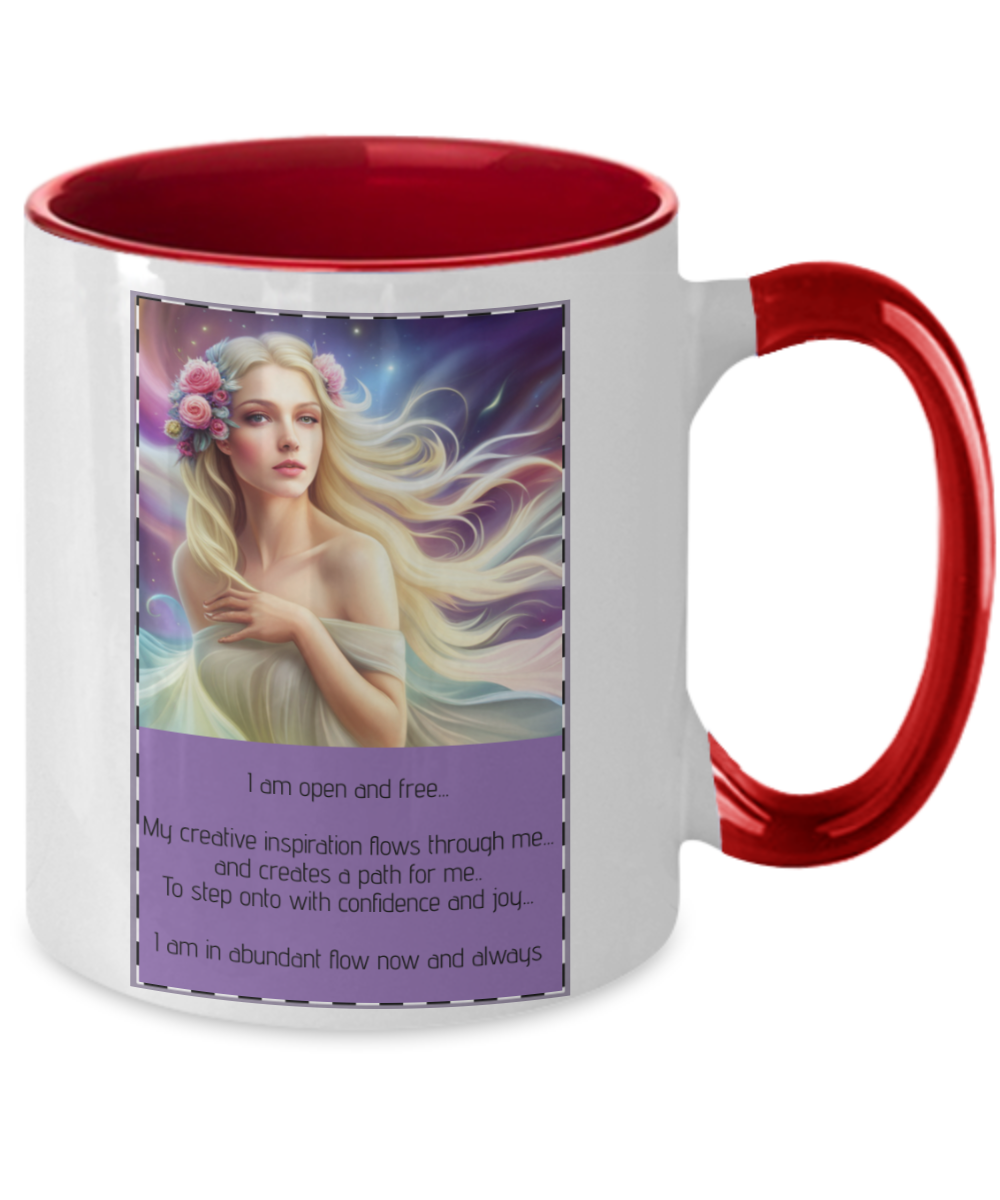 Coffee mug, open, free, flow, creativity, confidence, joy, abundance