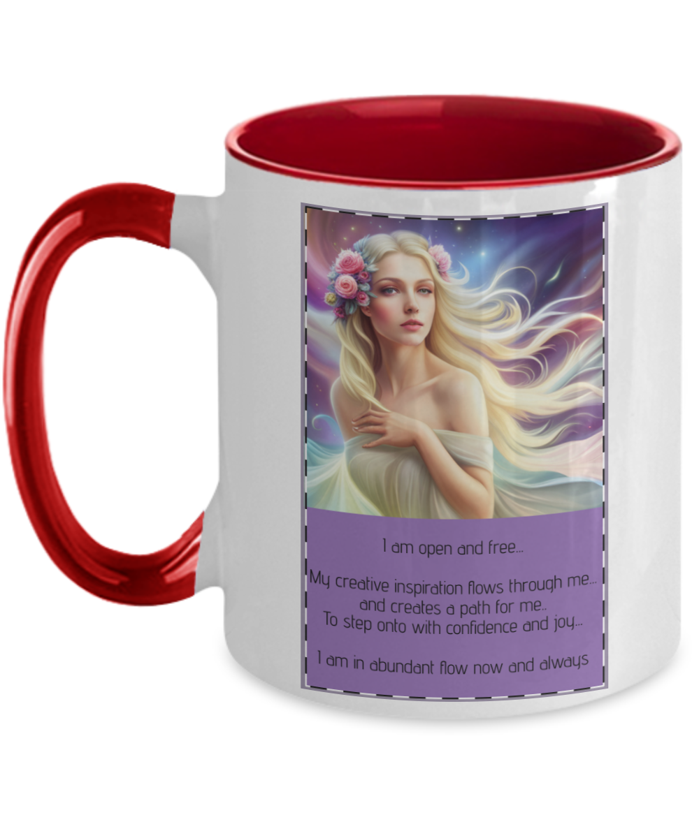 Coffee mug, open, free, flow, creativity, confidence, joy, abundance