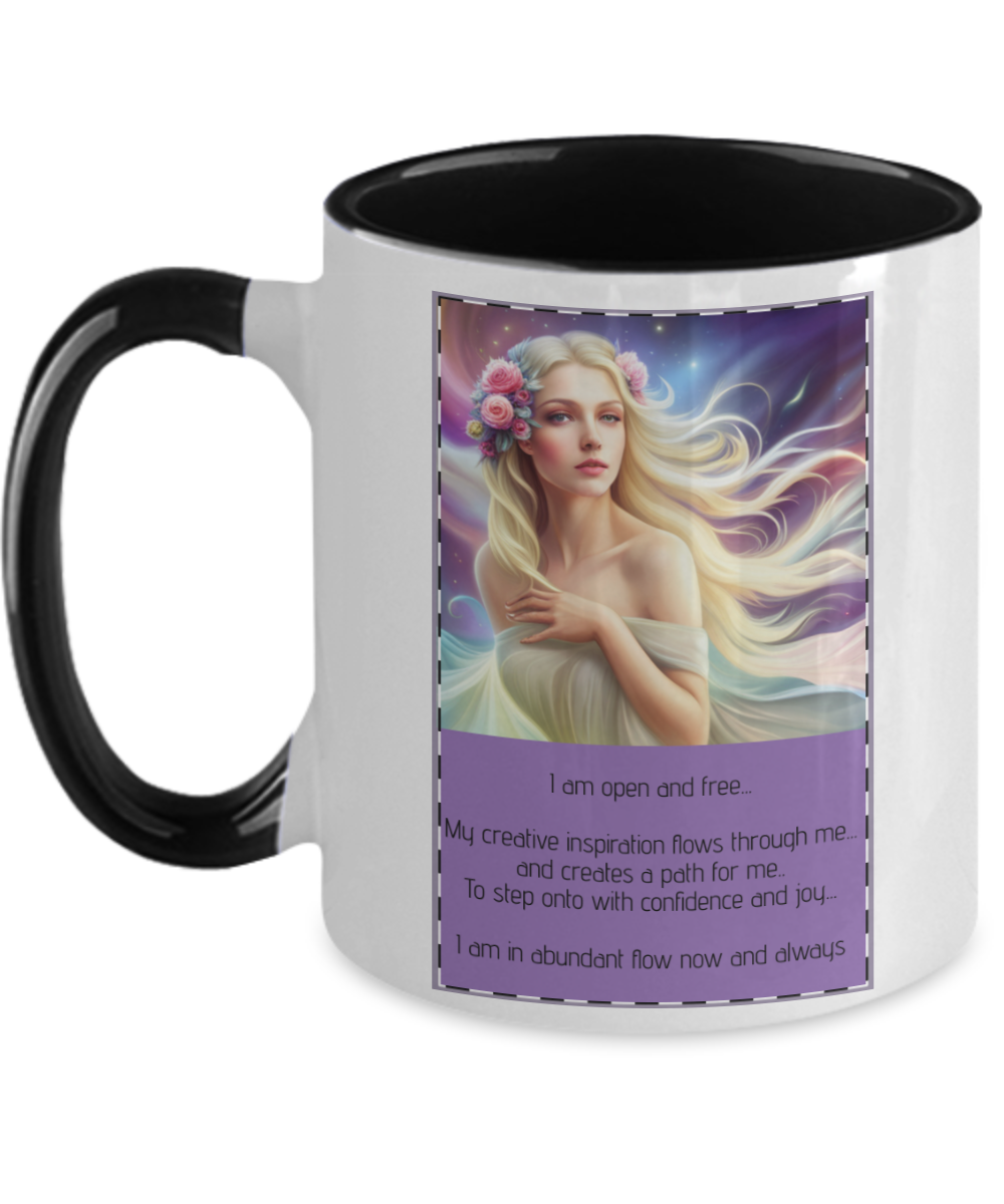 Coffee mug, open, free, flow, creativity, confidence, joy, abundance