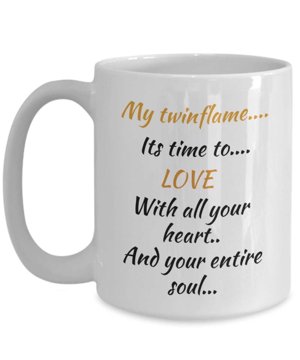 Twinflame love mug, affirmation, heart and soul