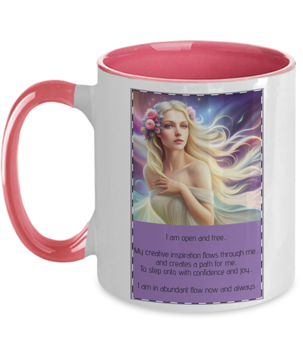 Coffee mug, open, free, flow, creativity, confidence, joy, abundance