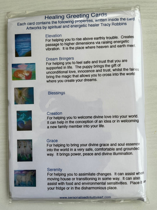 High vibrational Greeting cards, energy art, activated, multipack, set of 6 different cards, different healing energies