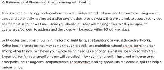 Multidimensional Channelled video reading: Receive video of your reading which contains healing/upgrades/light codes specific to your issue