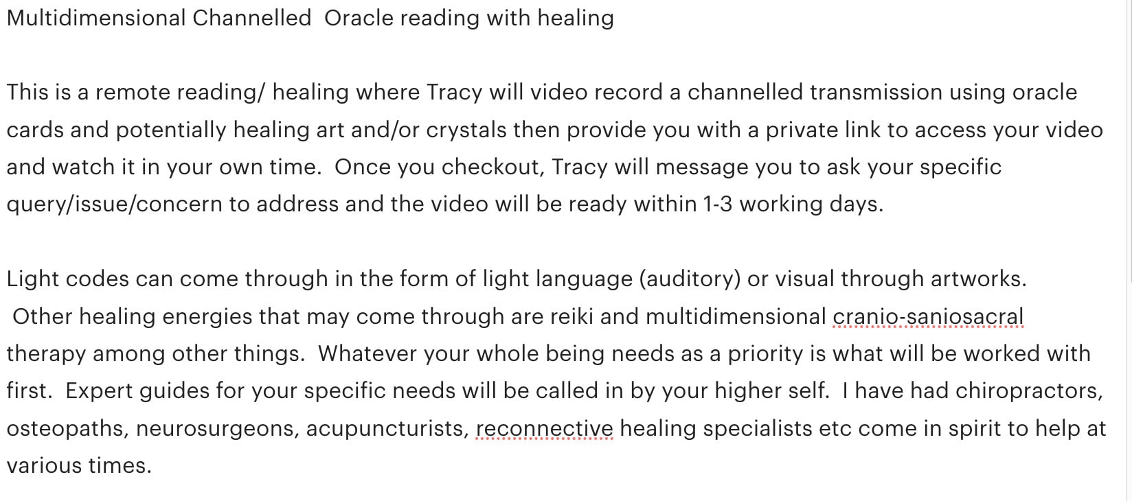 Multidimensional Channelled video reading: Receive video of your reading which contains healing/upgrades/light codes specific to your issue