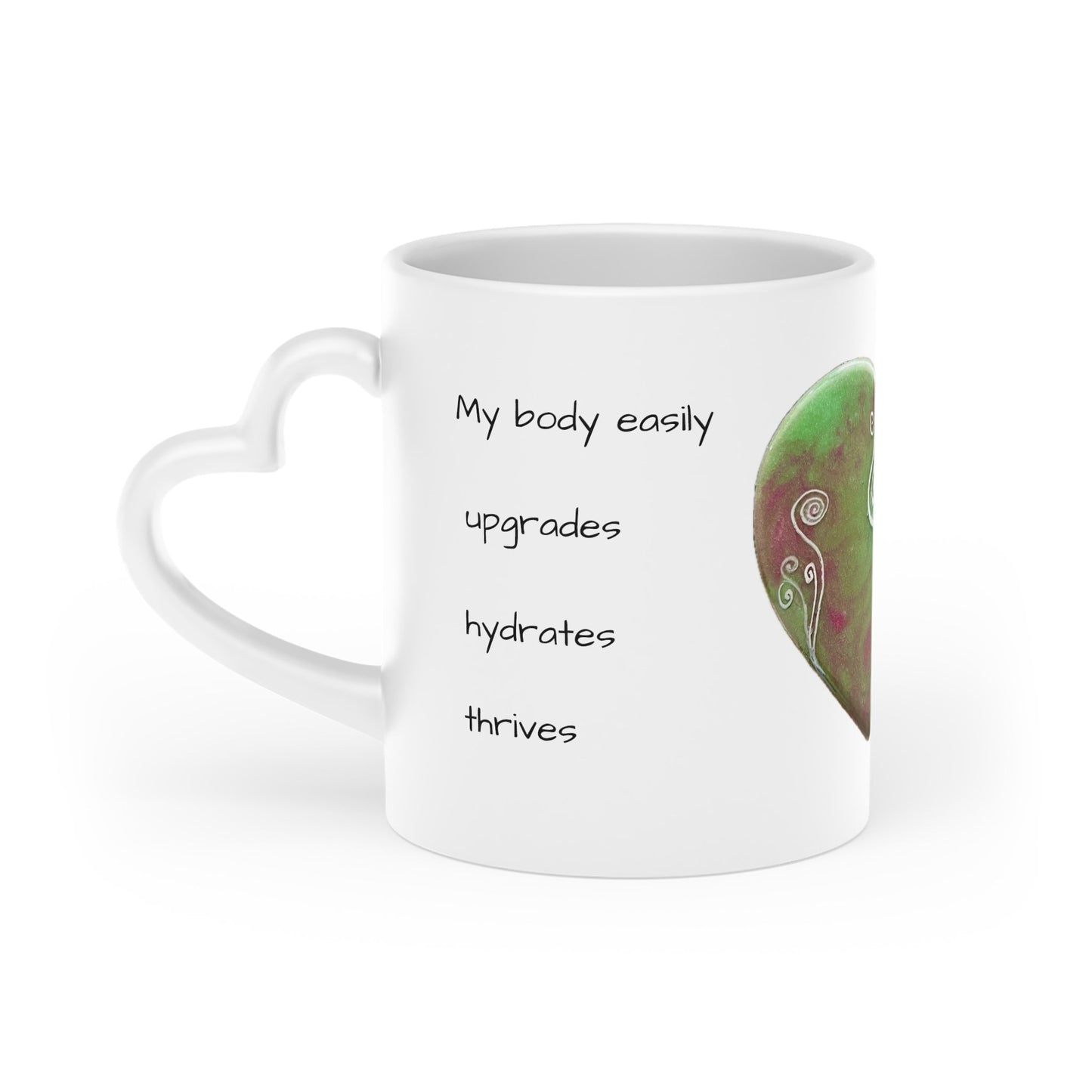 Heart-Shaped Mug with heart shaped channelled design, contains light codes to assist your body to detoxify