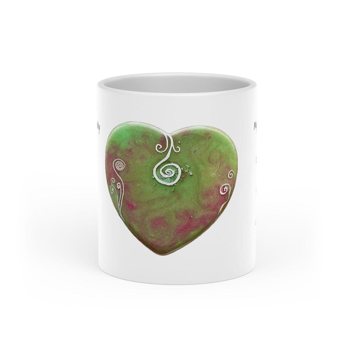 Heart-Shaped Mug with heart shaped channelled design, contains light codes to assist your body to detoxify