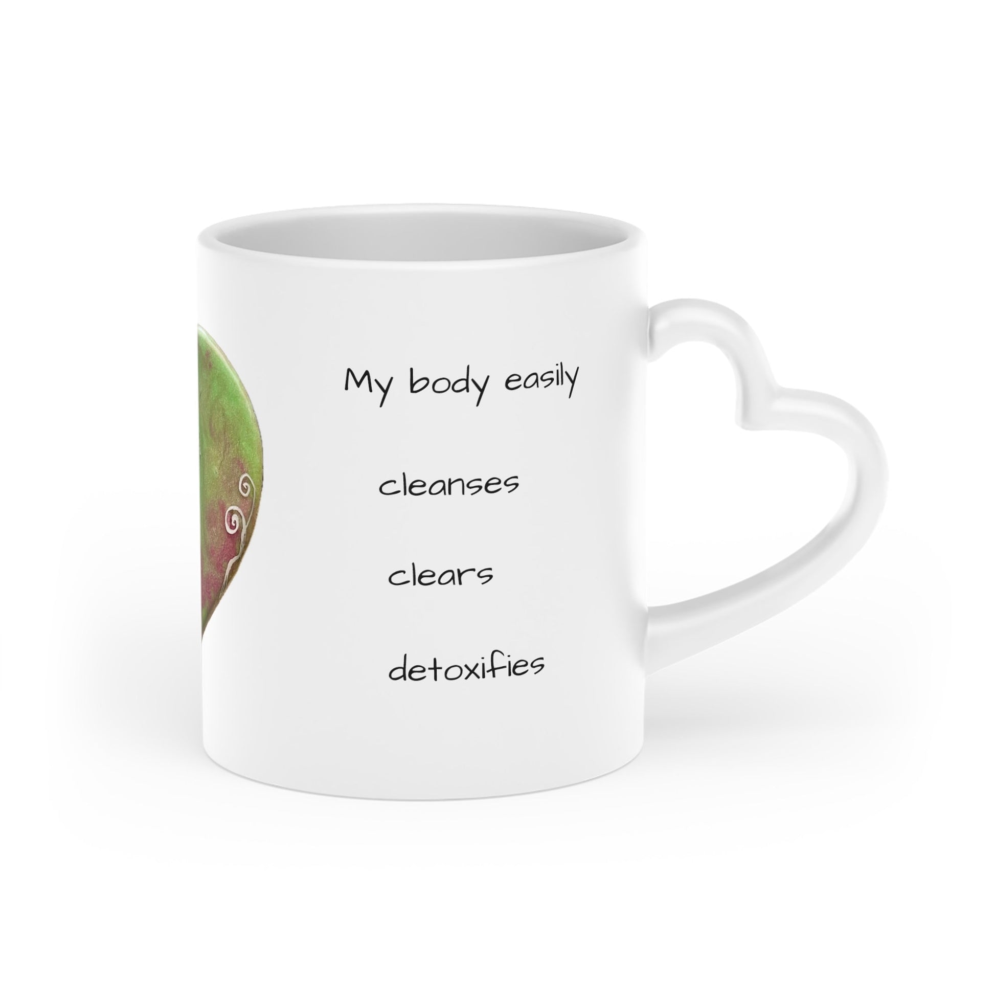 Heart-Shaped Mug with heart shaped channelled design, contains light codes to assist your body to detoxify