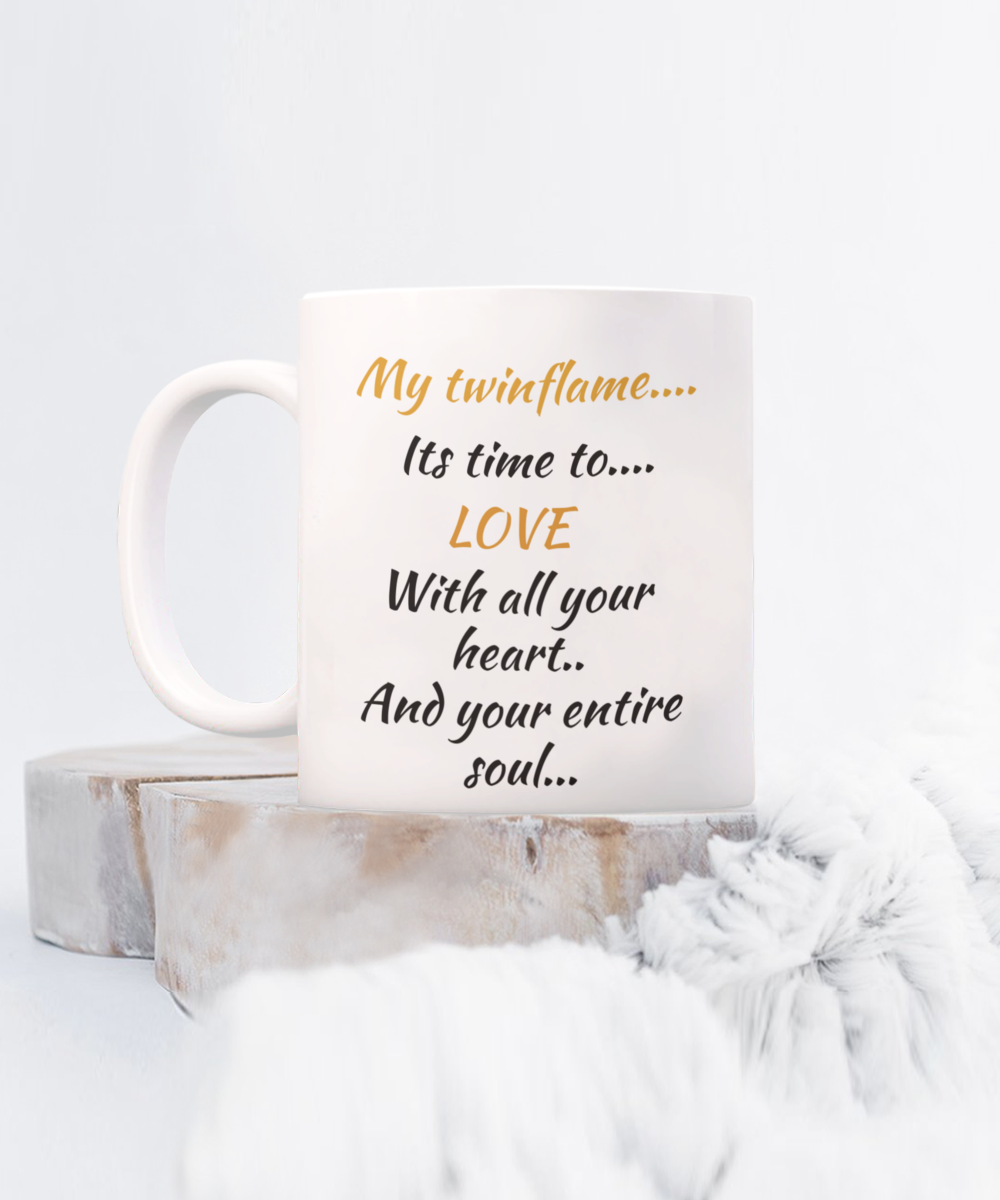 Twinflame love mug, affirmation, heart and soul