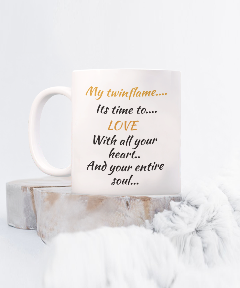 Twinflame love mug, affirmation, heart and soul