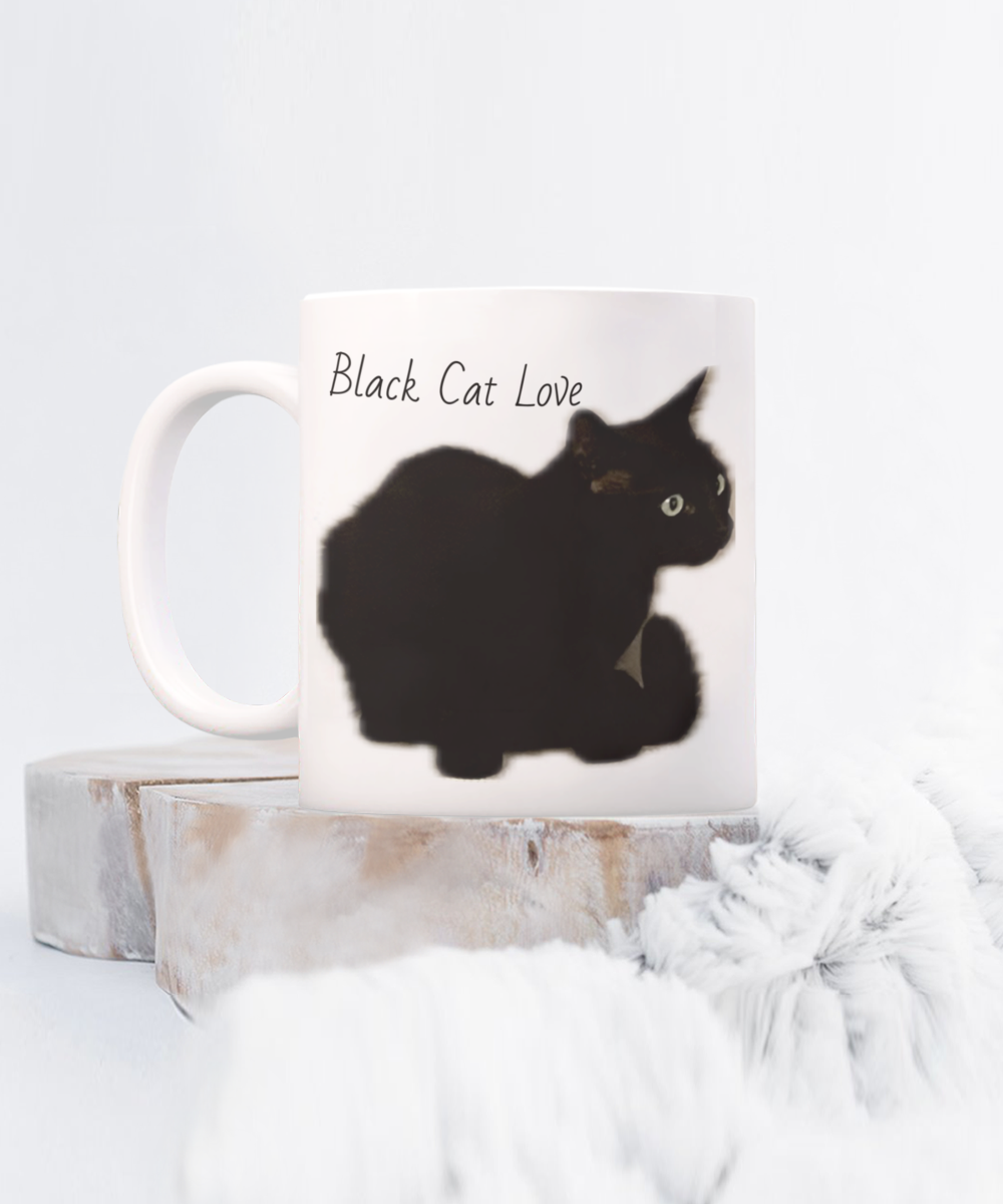 Black cat love, let me taste, smell, see it, I love you, 11oz mug, image of black cat, 15oz, gift for cat lovers, cat parent, cat momma, cat pappa