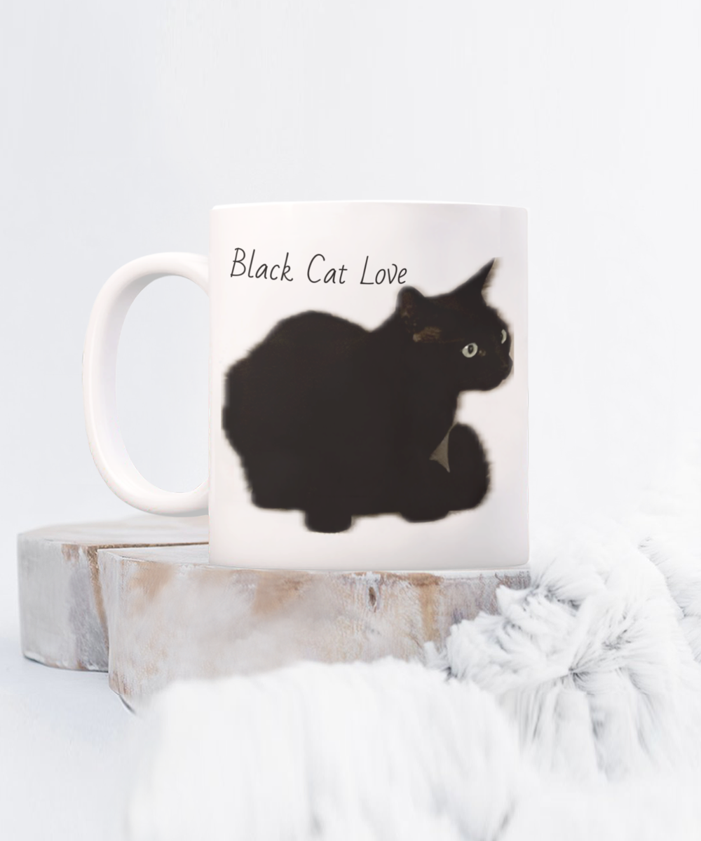 Black cat love, let me taste, smell, see it, I love you, 11oz mug, image of black cat, 15oz, gift for cat lovers, cat parent, cat momma, cat pappa